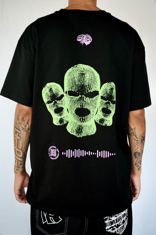 T-shirt oversize nera a maniche corte - Cactus