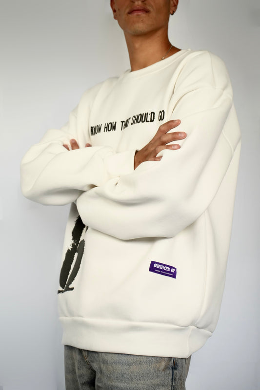 Felpa baggy bianca - The 6