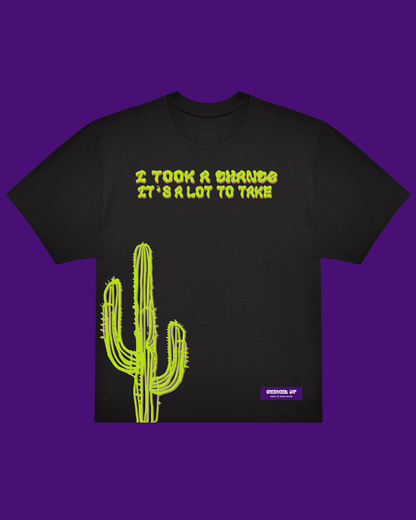 T-shirt nera a maniche corte - Cactus
