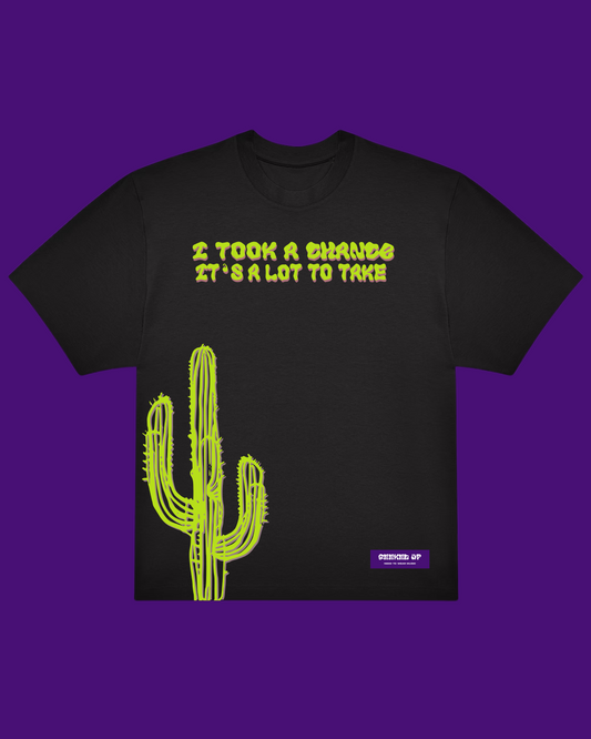 T-shirt nera a maniche corte - Cactus