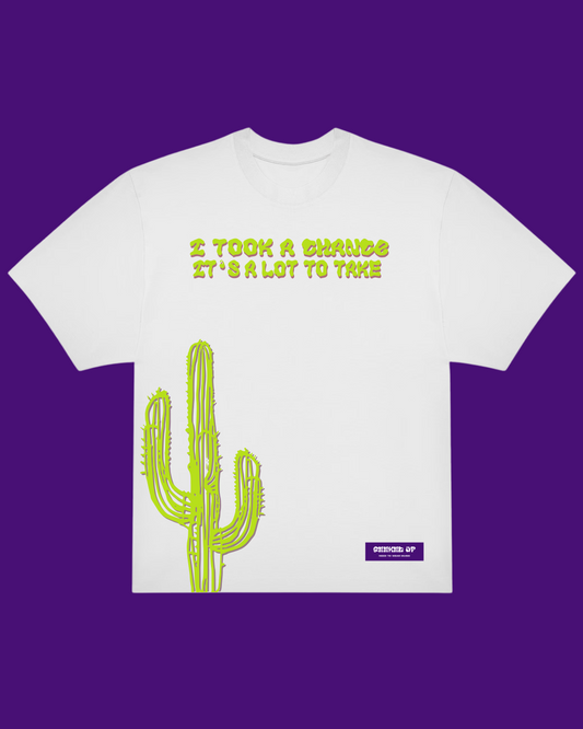 T-shirt bianca a maniche corte - Cactus