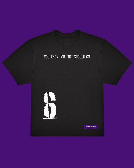 T-shirt nera a maniche corte - The 6