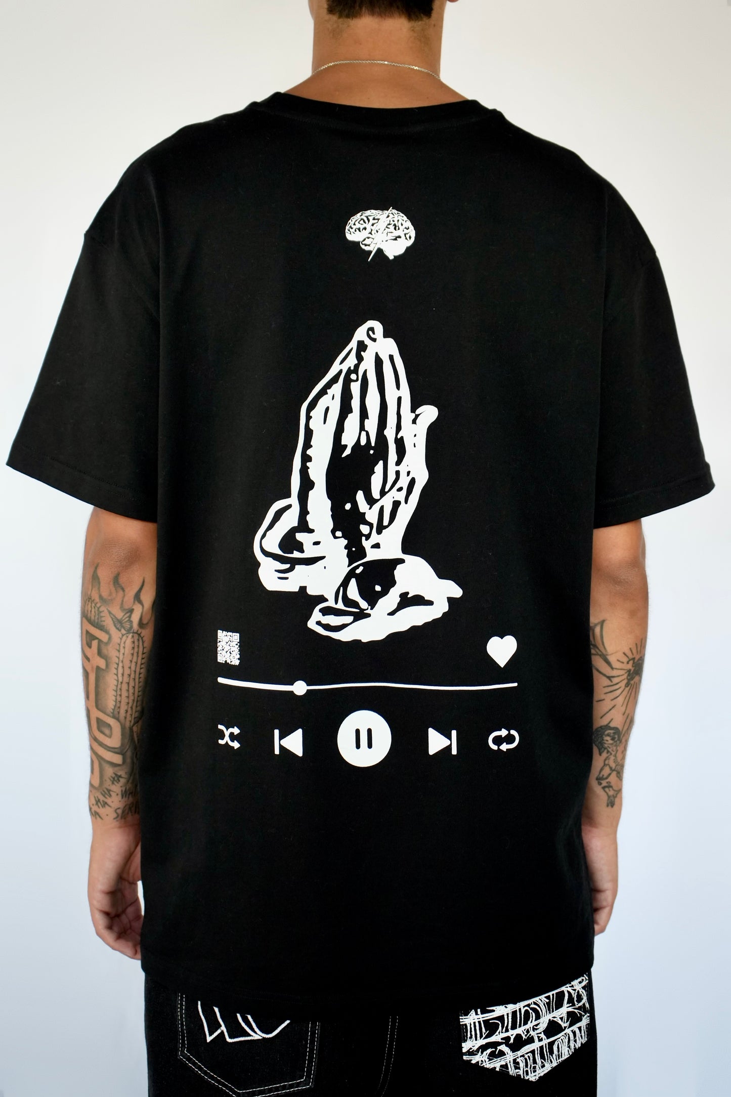 Oversized black short-sleeved t-shirt - The 6