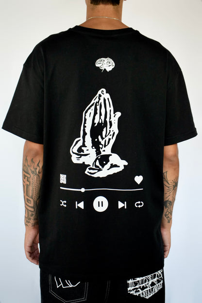 Oversized black short-sleeved t-shirt - The 6
