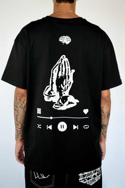 Oversized black short-sleeved t-shirt - The 6