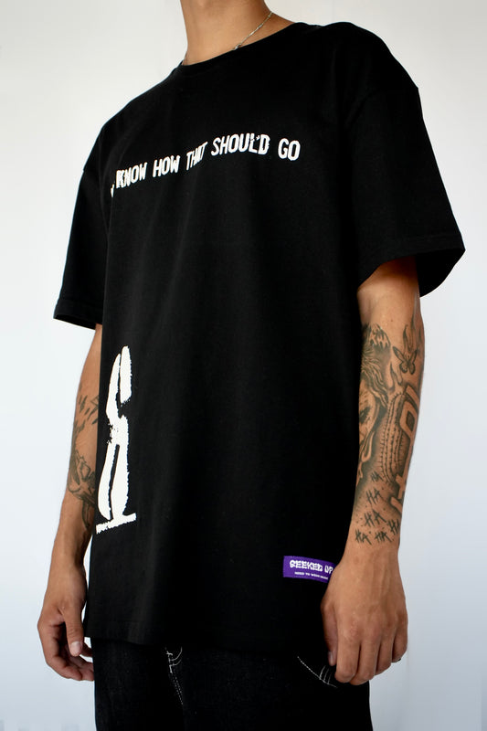 Oversized black short-sleeved t-shirt - The 6