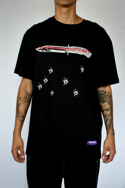 Oversized black short-sleeved t-shirt - 21