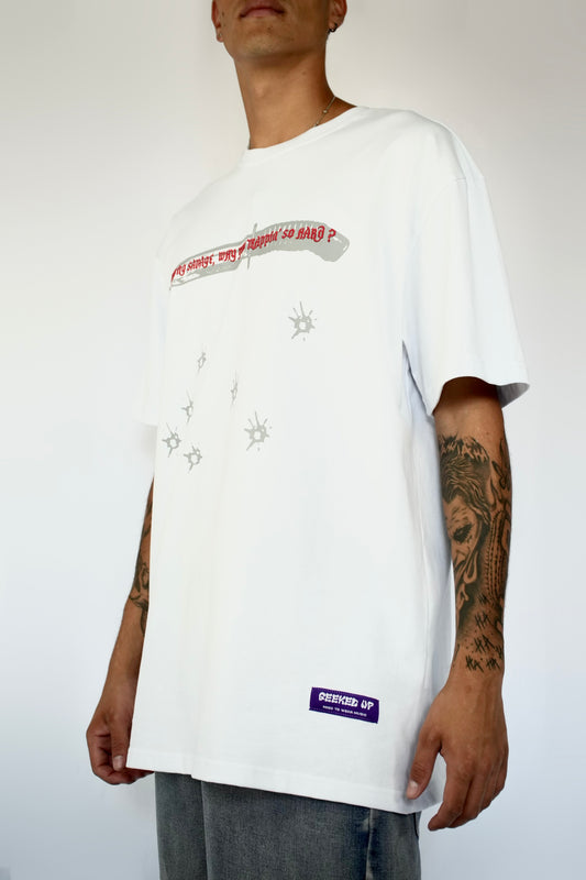 Oversized White Short-Sleeved T-Shirt - 21