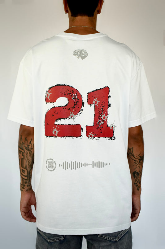 Oversized White Short-Sleeved T-Shirt - 21