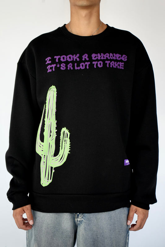 Black baggy sweatshirt - Cactus