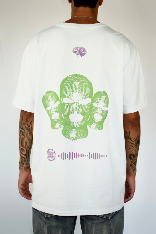 White oversized short-sleeved T-shirt - Cactus
